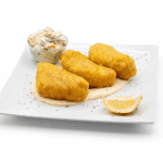 Bacalao en tempura con salsa tártara de zanahoria