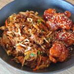 Pollo agridulce con arroz chino